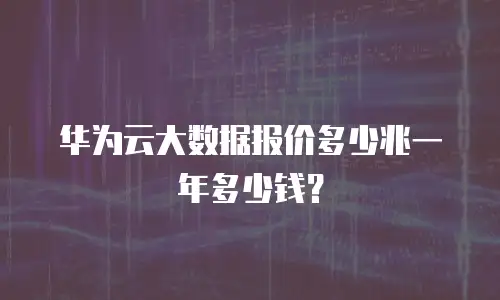 华为云大数据报价多少兆一年多少钱？