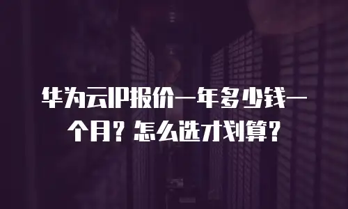 华为云IP报价一年多少钱一个月？怎么选才划算？