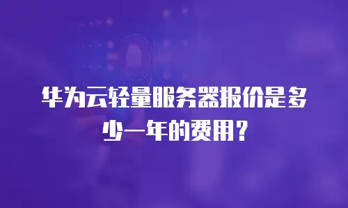华为云轻量服务器报价是多少一年的费用？