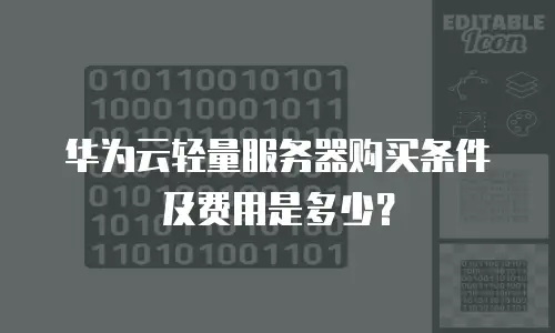 华为云轻量服务器购买条件及费用是多少？
