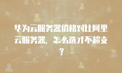 华为云服务器价格对比阿里云服务器，怎么选才不超支？
