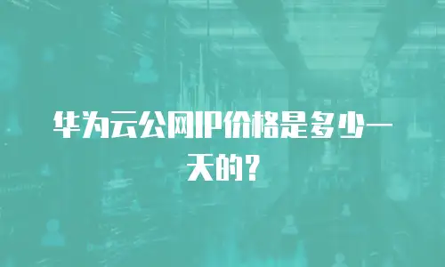 华为云公网IP价格是多少一天的？