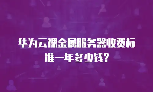 华为云裸金属服务器收费标准一年多少钱？