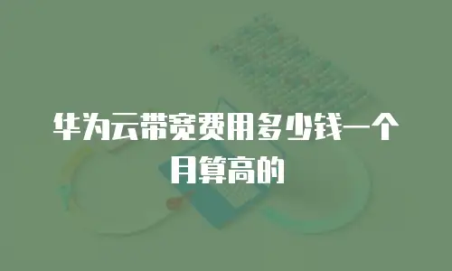 华为云带宽费用多少钱一个月算高的