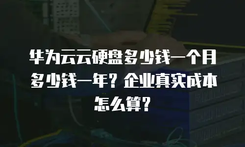 华为云云硬盘多少钱一个月多少钱一年？企业真实成本怎么算？