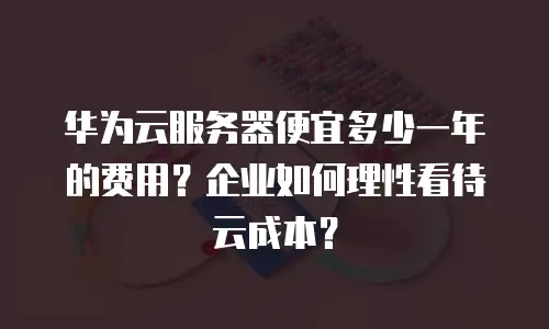 华为云服务器便宜多少一年的费用？企业如何理性看待云成本？