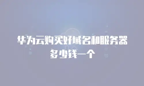 华为云购买好域名和服务器多少钱一个