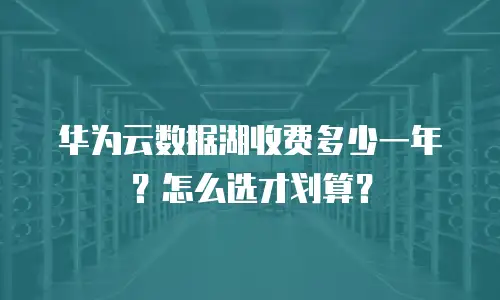 华为云数据湖收费多少一年？怎么选才划算？