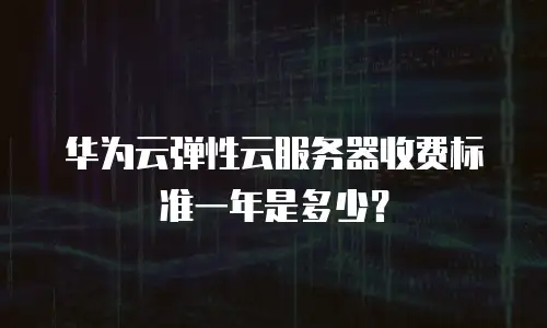 华为云弹性云服务器收费标准一年是多少？