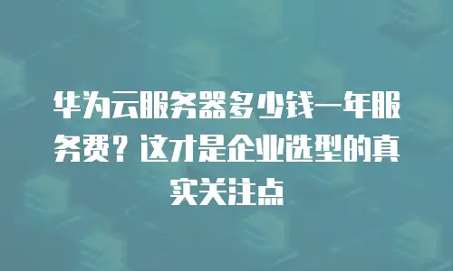 华为云服务器多少钱一年服务费？这才是企业选型的真实关注点