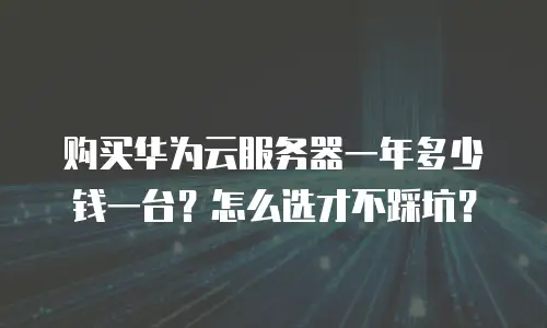 购买华为云服务器一年多少钱一台？怎么选才不踩坑？