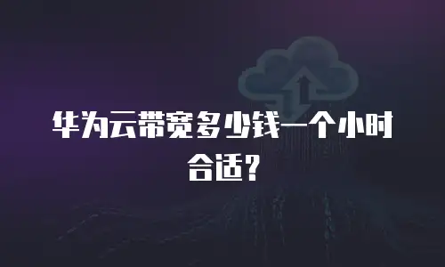 华为云带宽多少钱一个小时合适？