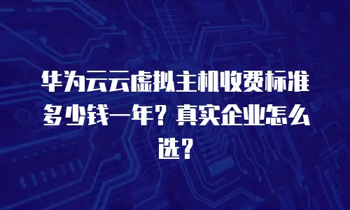 华为云云虚拟主机收费标准多少钱一年？真实企业怎么选？