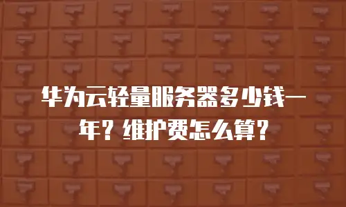 华为云轻量服务器多少钱一年？维护费怎么算？