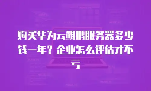 购买华为云鲲鹏服务器多少钱一年？企业怎么评估才不亏