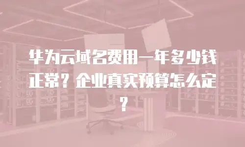 华为云域名费用一年多少钱正常？企业真实预算怎么定？