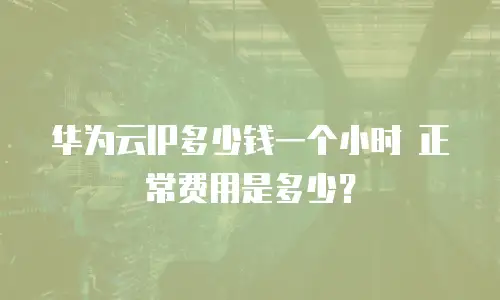华为云IP多少钱一个小时 正常费用是多少？