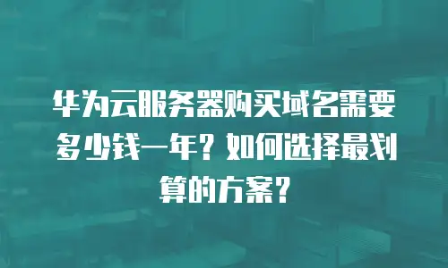 华为云服务器购买域名需要多少钱一年？如何选择最划算的方案？