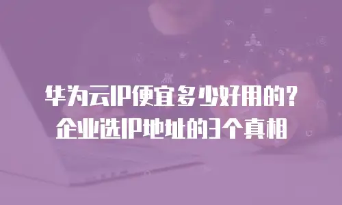 华为云IP便宜多少好用的？企业选IP地址的3个真相