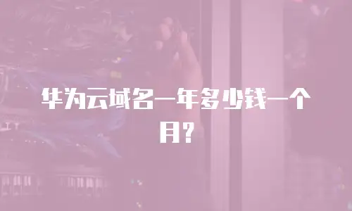 华为云域名一年多少钱一个月？