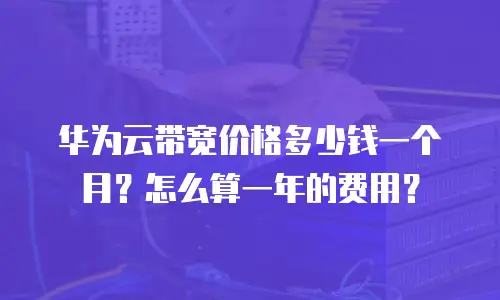 华为云带宽价格多少钱一个月？怎么算一年的费用？