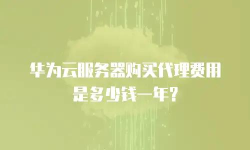 华为云服务器购买代理费用是多少钱一年？