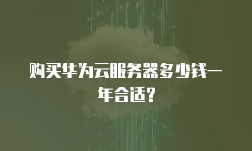 购买华为云服务器多少钱一年合适？
