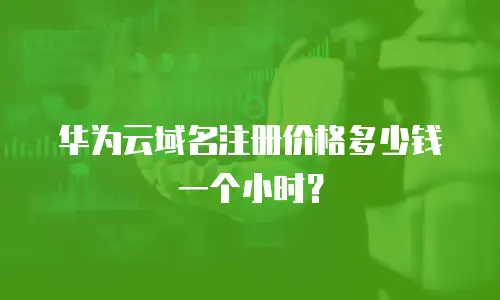 华为云域名注册价格多少钱一个小时？