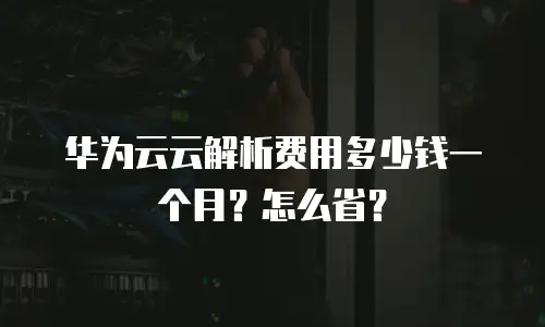 华为云云解析费用多少钱一个月？怎么省？