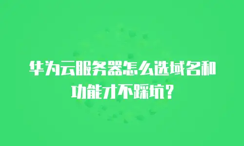 华为云服务器怎么选域名和功能才不踩坑？