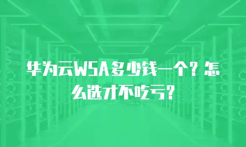 华为云WSA多少钱一个？怎么选才不吃亏？