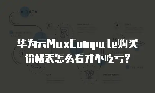 华为云MaxCompute购买价格表怎么看才不吃亏？