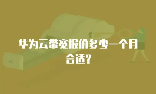 华为云带宽报价多少一个月合适？