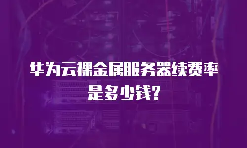 华为云裸金属服务器续费率是多少钱？