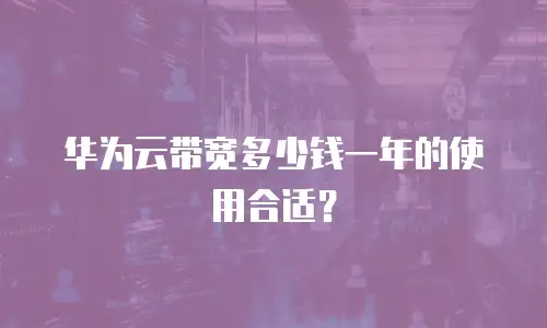 华为云带宽多少钱一年的使用合适？