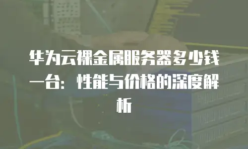 华为云裸金属服务器多少钱一台：性能与价格的深度解析