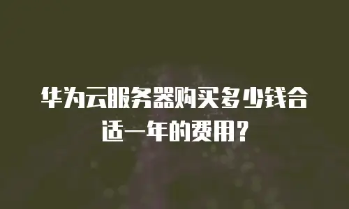 华为云服务器购买多少钱合适一年的费用？