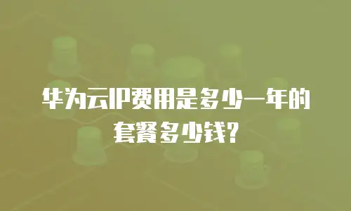 华为云IP费用是多少一年的套餐多少钱？