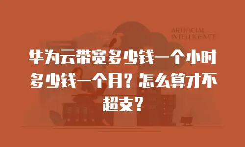 华为云带宽多少钱一个小时多少钱一个月？怎么算才不超支？