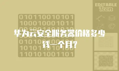 华为云安全服务器价格多少钱一个月？