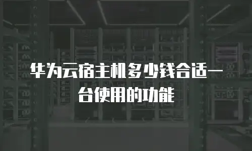 华为云宿主机多少钱合适一台使用的功能