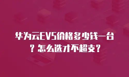 华为云EVS价格多少钱一台？怎么选才不超支？