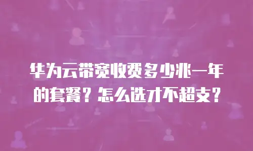 华为云带宽收费多少兆一年的套餐？怎么选才不超支？