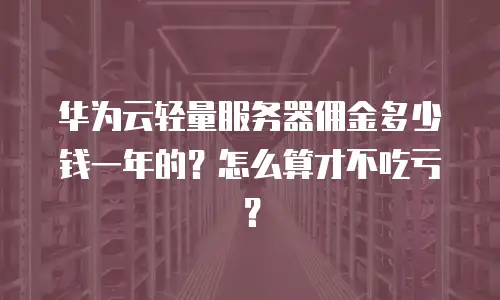 华为云轻量服务器佣金多少钱一年的？怎么算才不吃亏？
