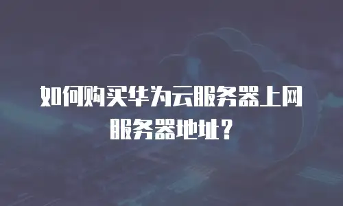 如何购买华为云服务器上网服务器地址？