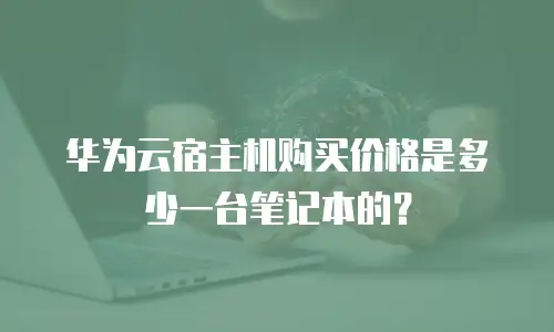 华为云宿主机购买价格是多少一台笔记本的？