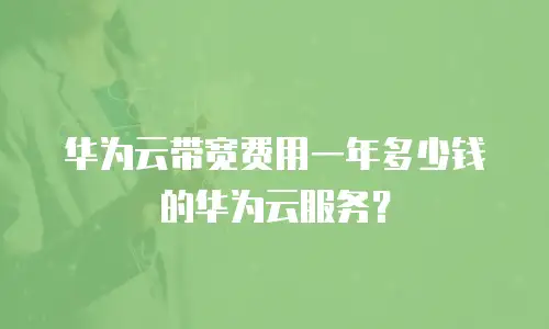华为云带宽费用一年多少钱的华为云服务？