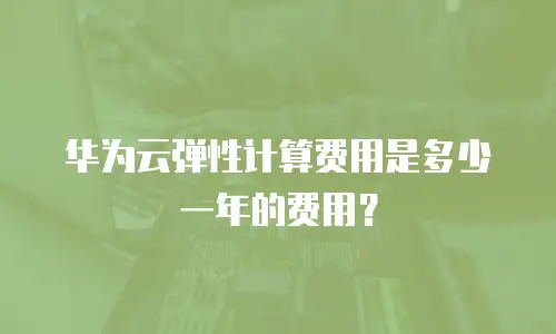 华为云弹性计算费用是多少一年的费用？