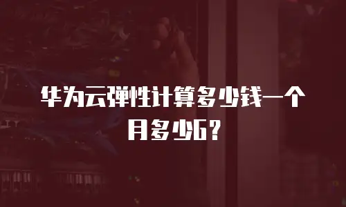 华为云弹性计算多少钱一个月多少G？
