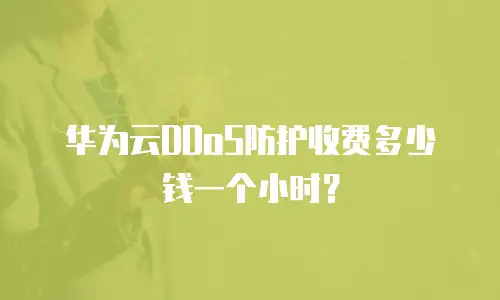 华为云DDoS防护收费多少钱一个小时？